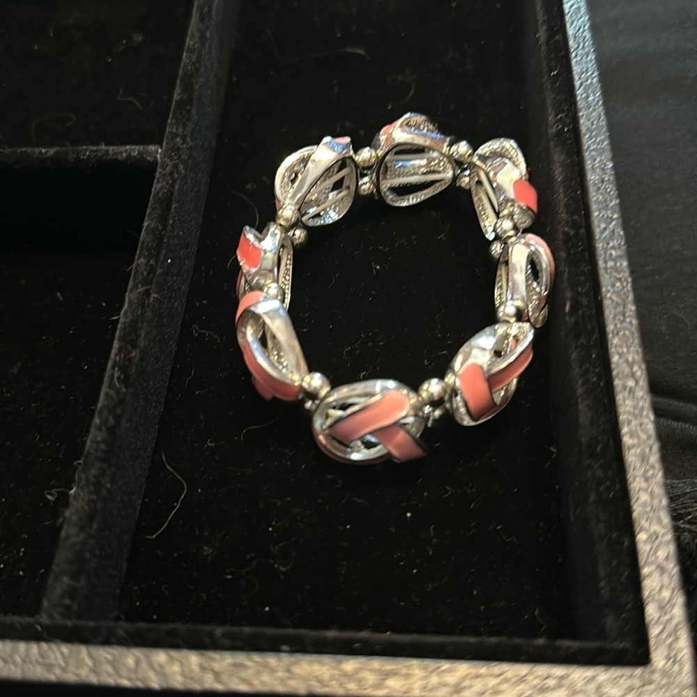 Breast cancer awareness stretch bracelet. The original pink colors.